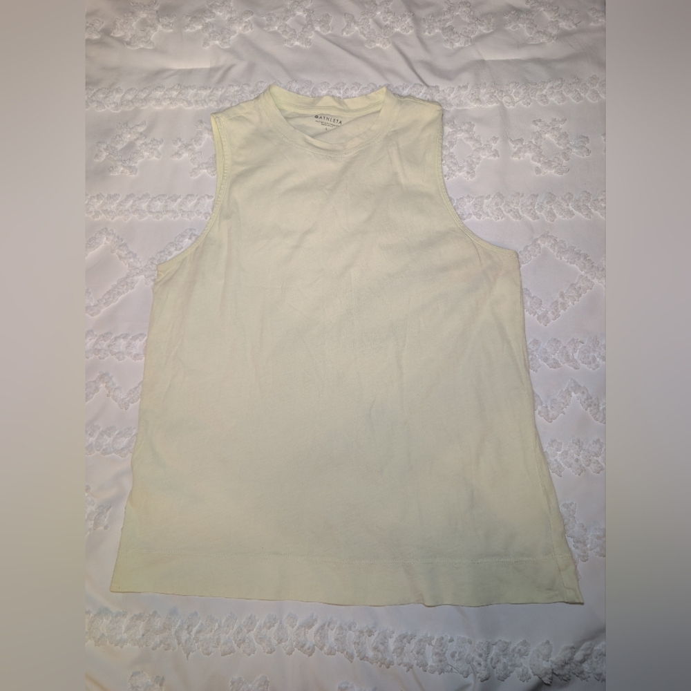 Athleta Light Yellow Crew Neck Top